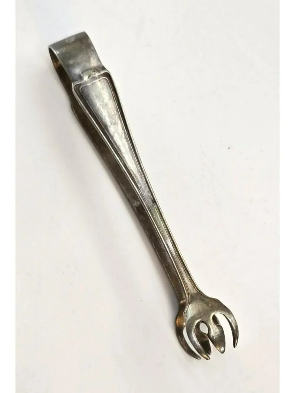 Antique Silverplate Sugar Tongs Serving Utensil Floral Claw Ends 4